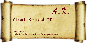 Alexi Kristóf névjegykártya